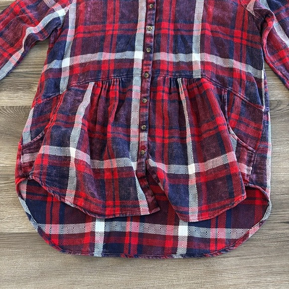 Womens Free People Easy Street Plaid Relaxed Button Down Size M Medium Top Shirt - Picture 6 of 11